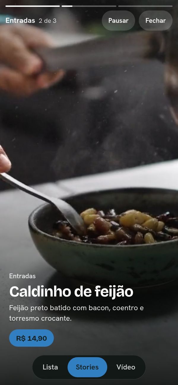 Prato sem foto exibido nos Stories